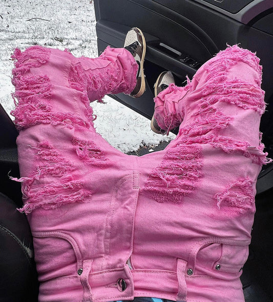 COTTON CANDY STACKED JEANS (Pink)